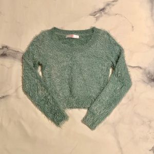 American Apparel Fuzzy Turquoise Sweater